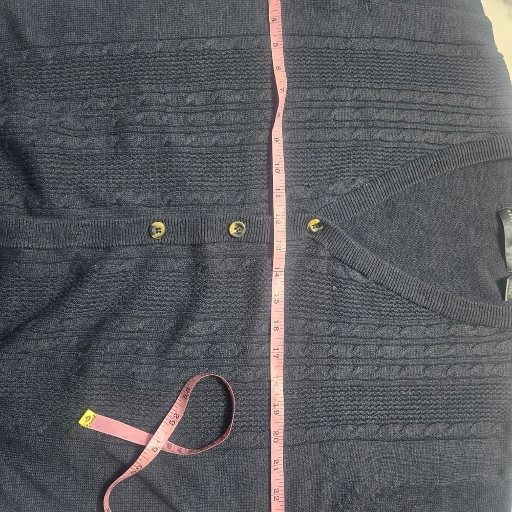 Oscar de la Renta Navy Cardigan Sweater